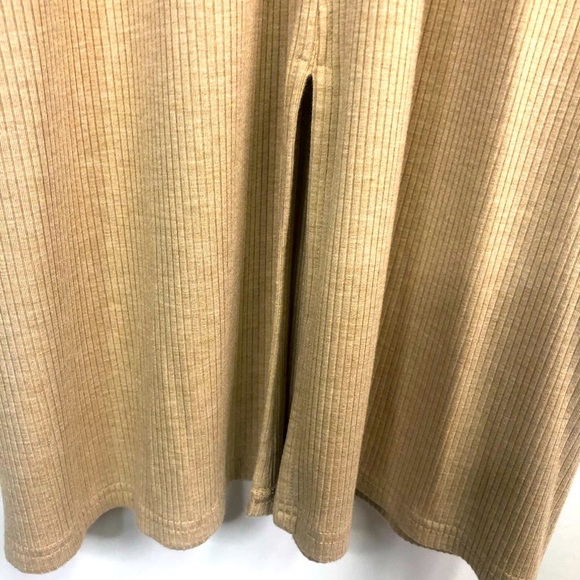 Banana Republic tan beige ribbed knit mock neck sleeveless midi dress XL - Picture 6 of 11
